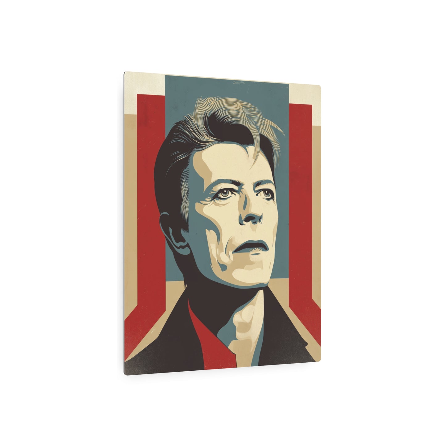 "David Bowie Pop Art Style Metal Sign Wall Art – Original Shepard Fairey Design" - Metal Wall Art Print