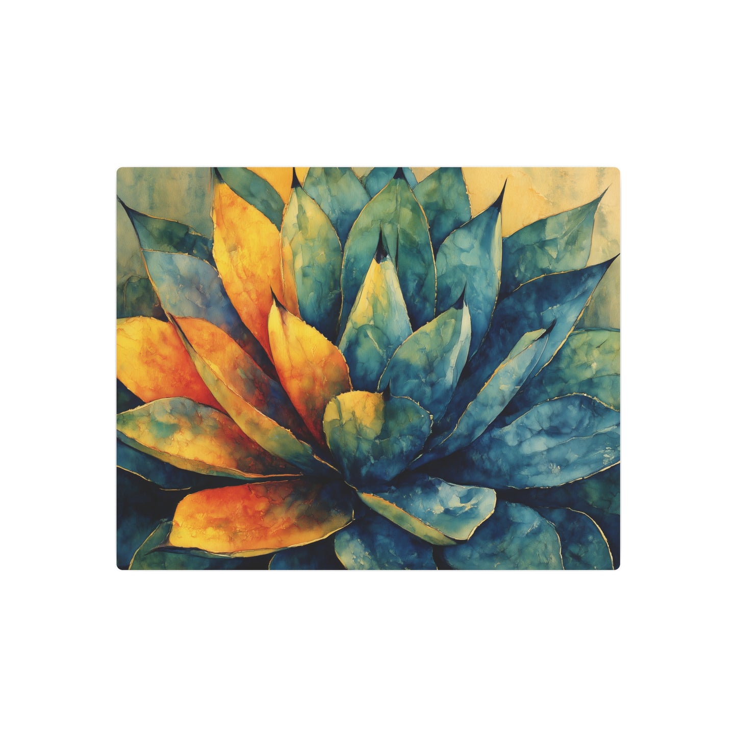 Georgia O'Keeffe Inspired Blue Agave Metal Wall Art - Metal Wall Art Print