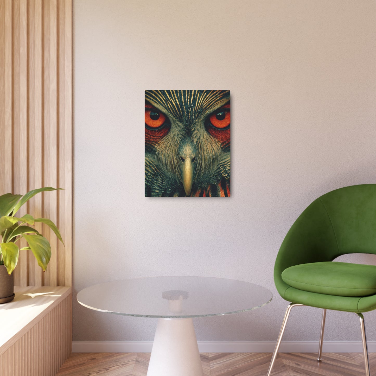 Kazimir Malevich Inspired Owl Metal Wall Art Sign - Abstract Wildlife