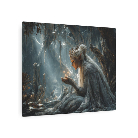 Mystical Forest Elf Radiant Star: Unique Metal Art Wall Print - Metal Wall Art Print