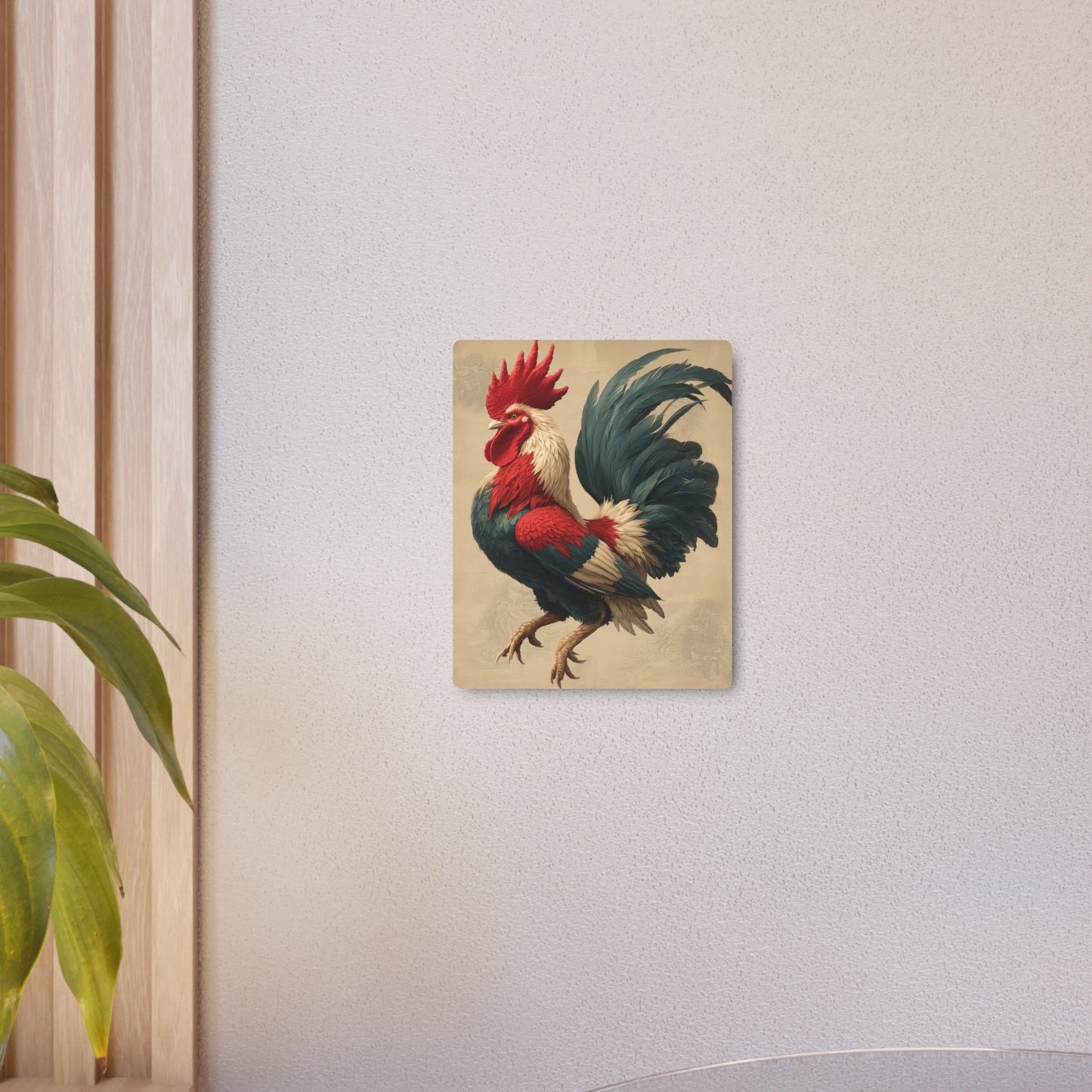 Animated Fighting Rooster Metal Wall Art Sign - One-of-a Kind Decor Piece