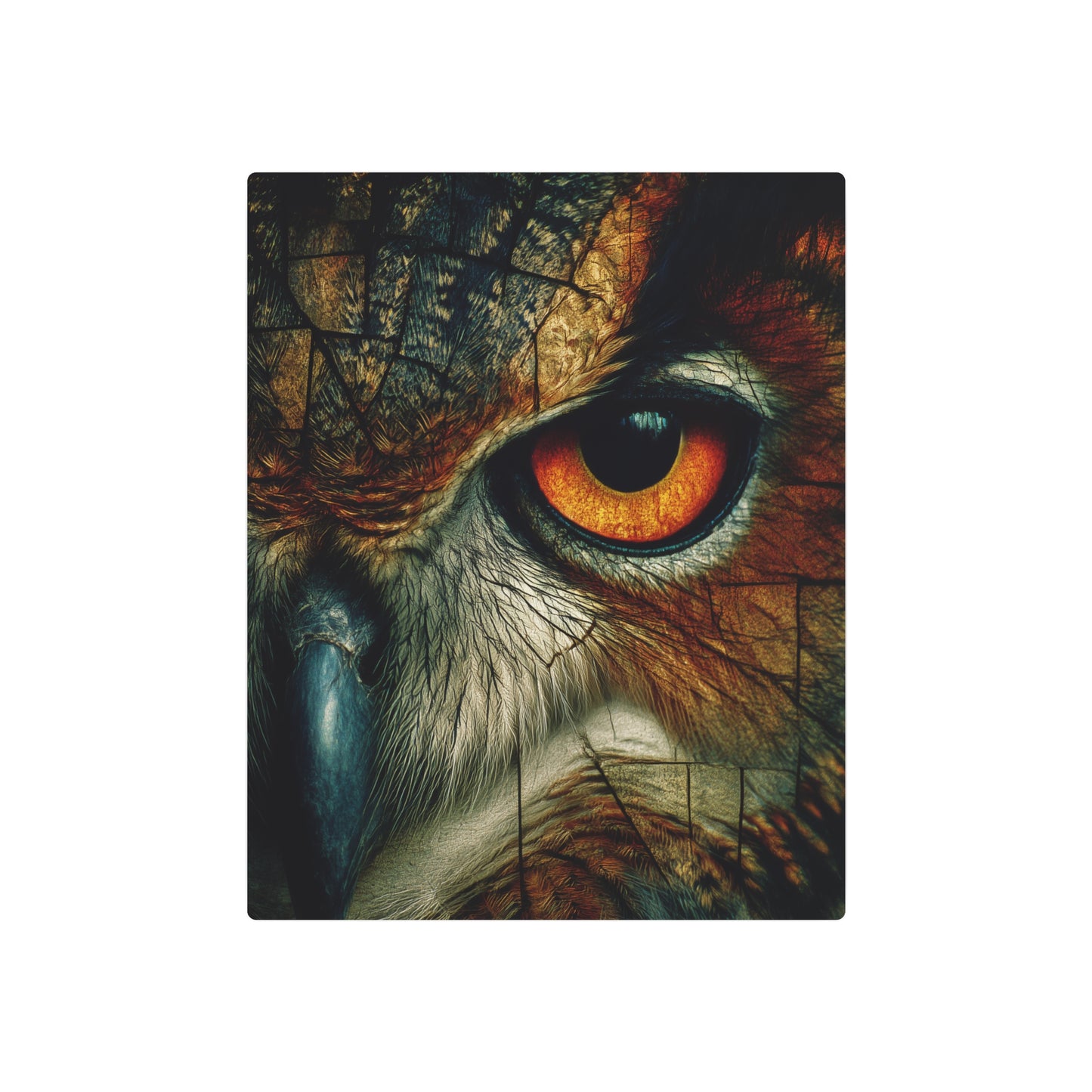 Kazimir Malevich Inspired Owl Metal Wall Art - Geometric Wall Decor - Metal Wall Art Print
