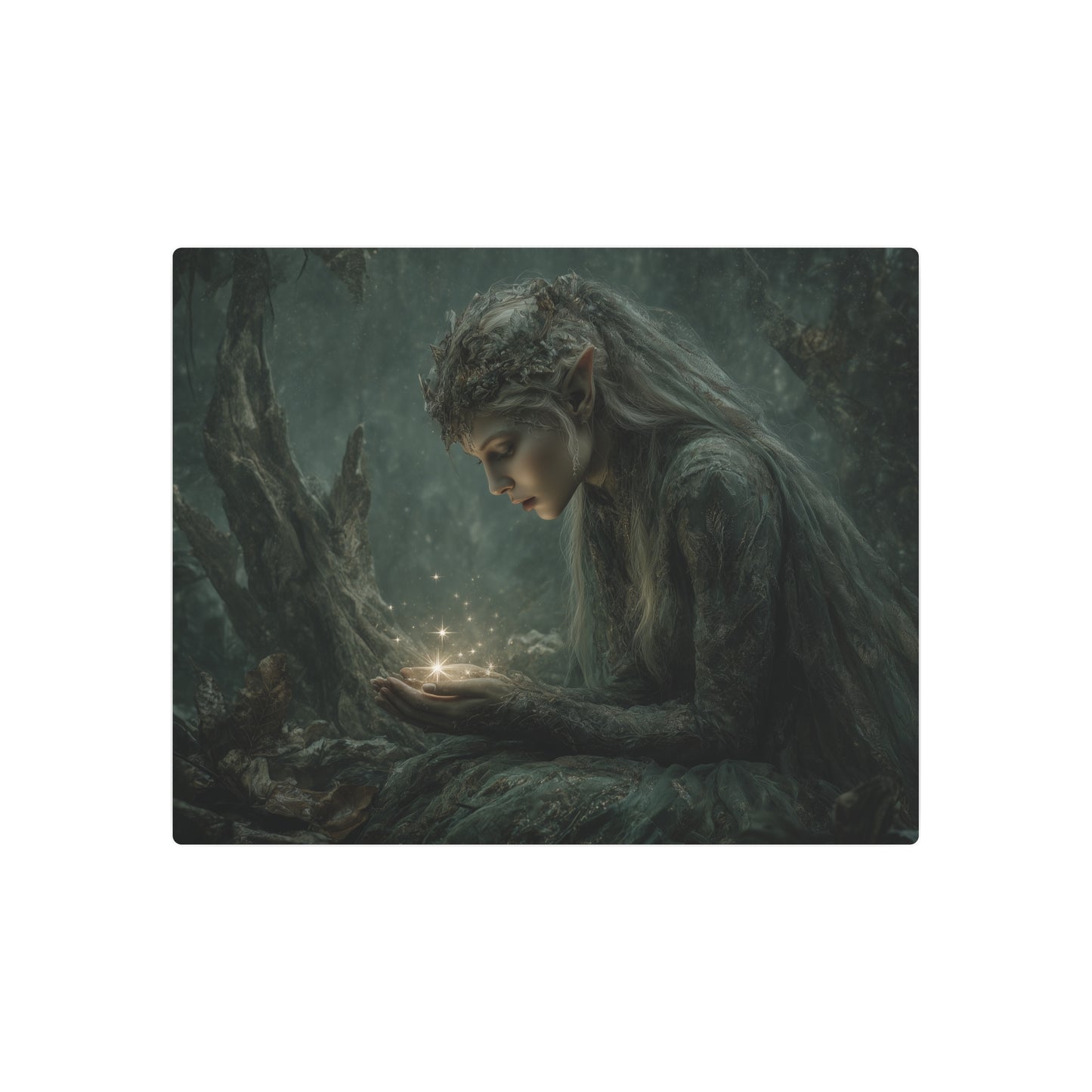 Mystical Forest Elf Metal Wall Art – Enchanting Home Decor Element - Metal Wall Art Print