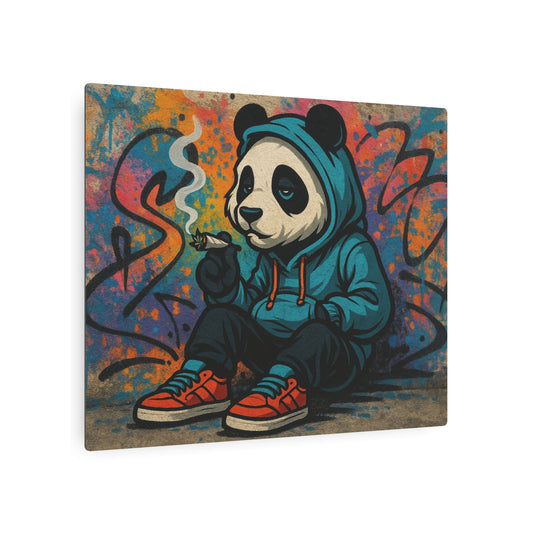 Vibrant Graffiti Panda - Metal Wall Art Decor - Metal Wall Art Print