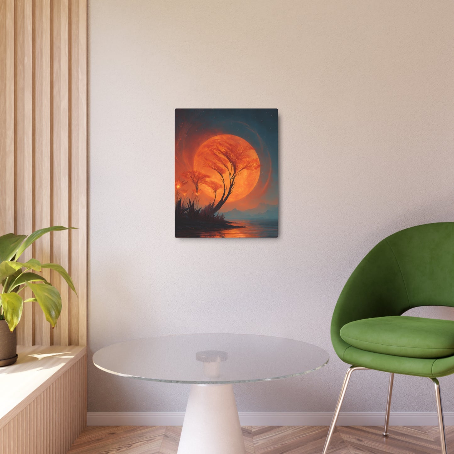 Bioluminescent Alien Landscape Metal Wall Art Sign