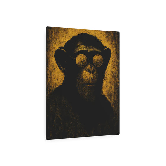Chimpanzee Silhouette Metal Wall Art - Bold, Animal-Inspired Décor - Metal Wall Art Print