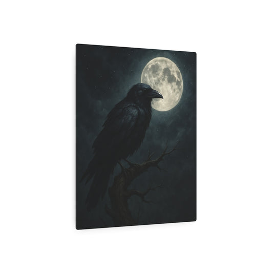 Gothic Crow in Tree Branch Metal Wall Art: Perfect for Home Decor - Metal Wall Art Print