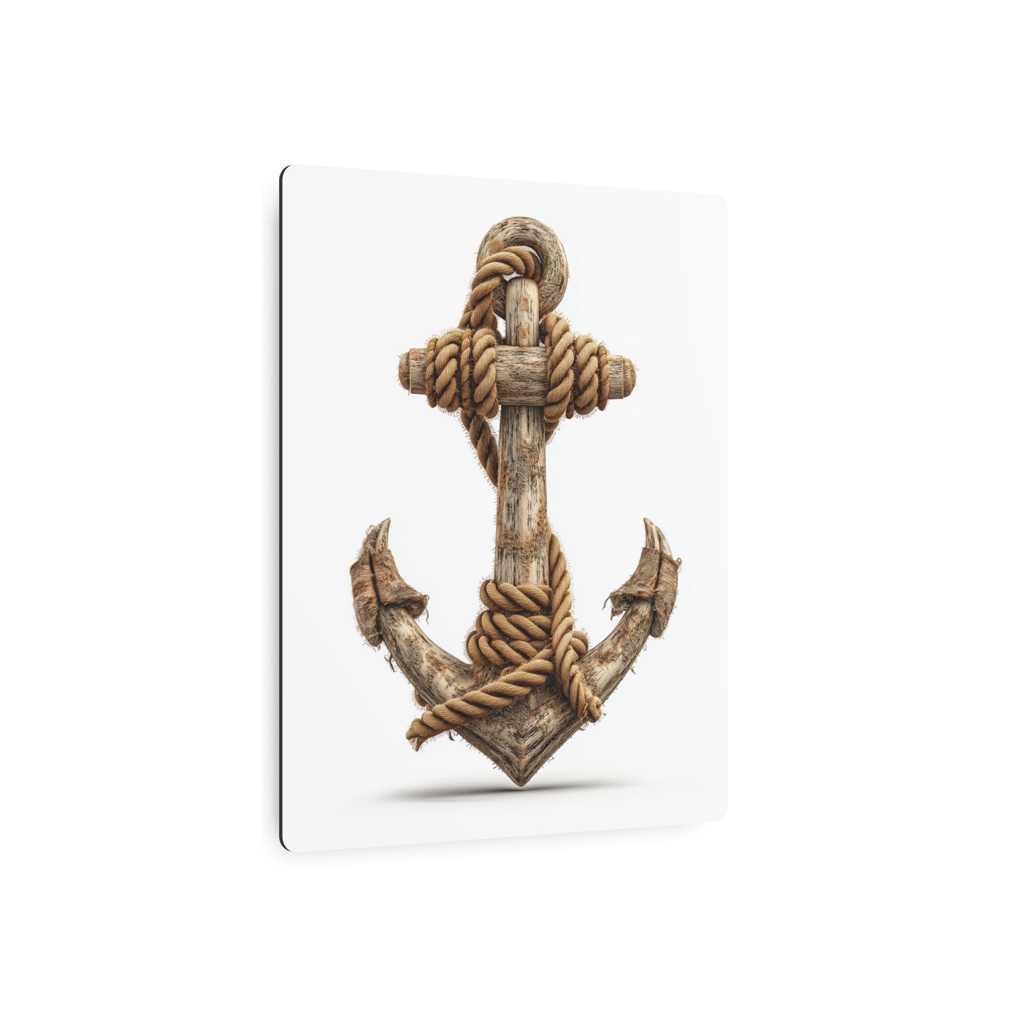 Nautical Chic Metal Wall Art: Traditional Anchor & Rope Design