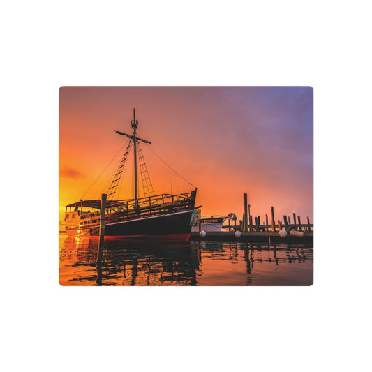 Vibrant Pirate Ship Docked at Marina - Metal Wall Art - Metal Wall Art Print