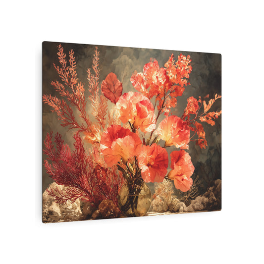 Georgia O'Keeffe-Inspired Wall Art Metal Sign: Beautiful Watercolor Color - Metal Wall Art Print