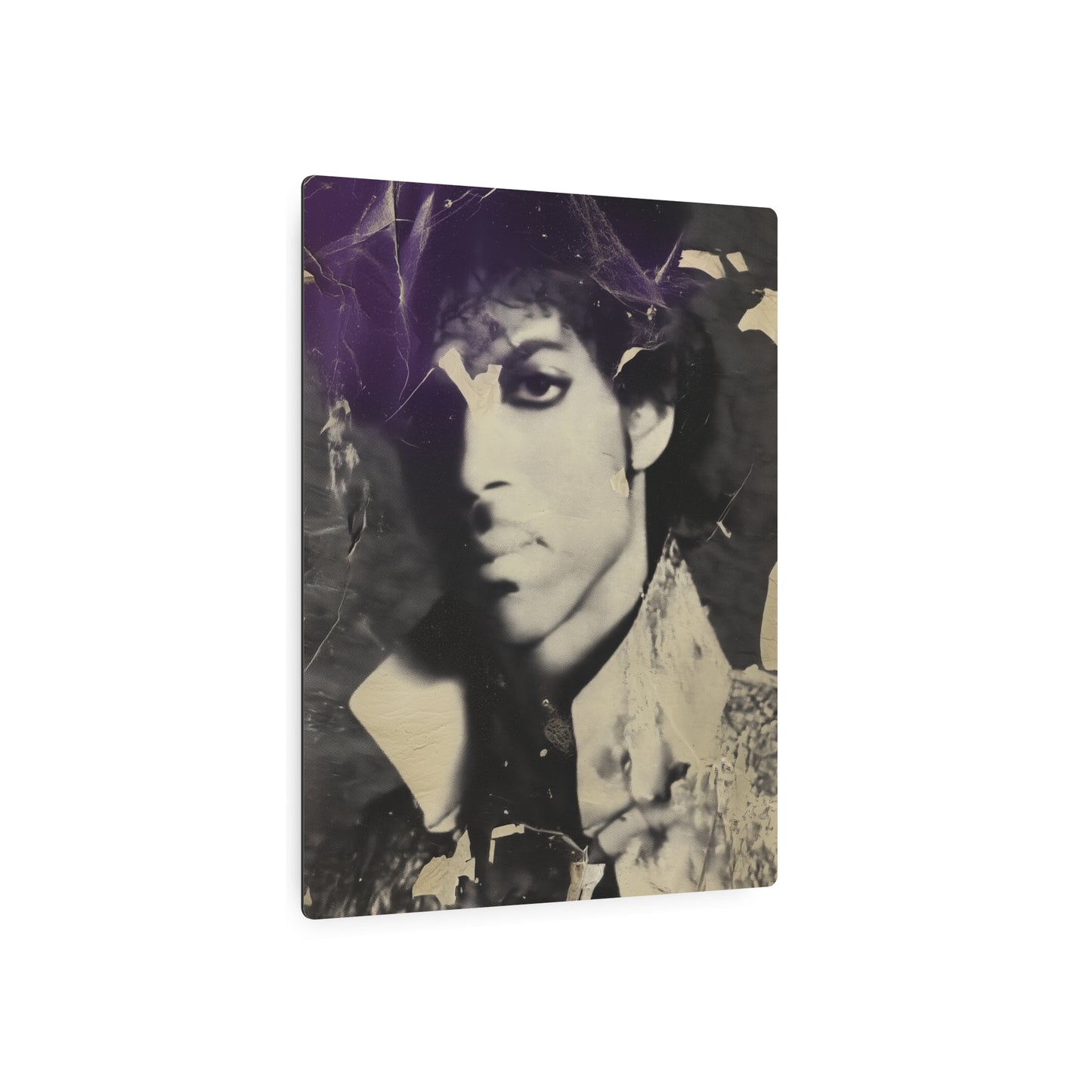 Distressed Metal Wall Art Sign Featuring Iconic Singer Prince in His Prime