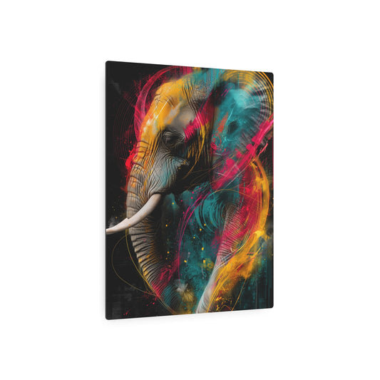Punk Rock Elephant Graffiti Style Metal Wall Art Sign - Metal Wall Art Print