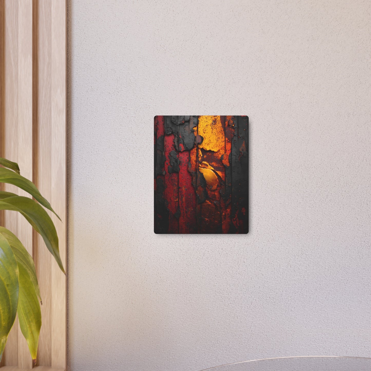 Rustic Textured Metal Wall Art in Vibrant Surreal Colors