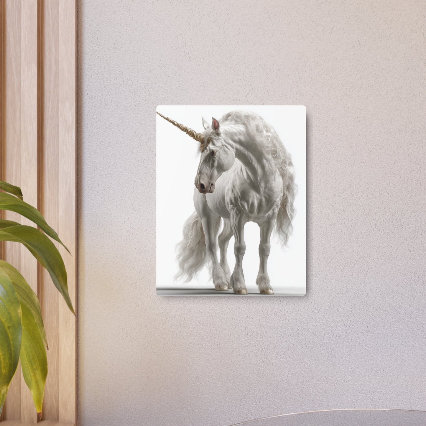 "Enchanting White Unicorn Metal Wall Art | Premium Full-Length Unicorn Design"