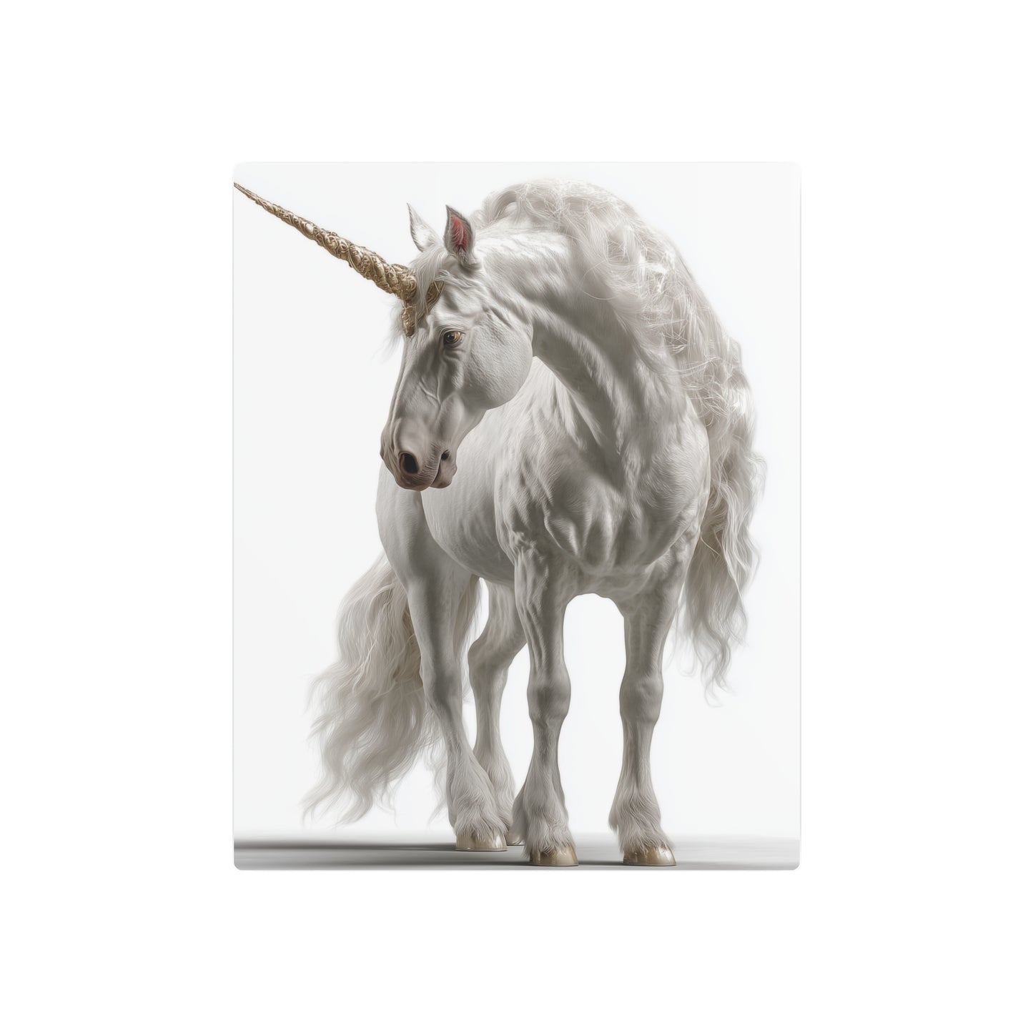 "Enchanting White Unicorn Metal Wall Art | Premium Full-Length Unicorn Design"