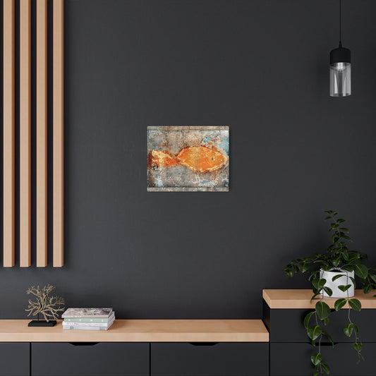 Abstract Rust Fish Portrait - 16x20 Custom Metal Print by Artist Asia Popinska - Metal Wall Art Print