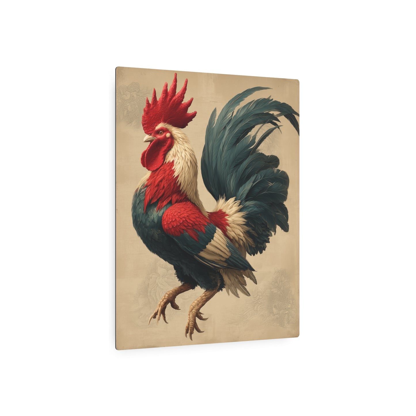 Animated Fighting Rooster Metal Wall Art Sign - One-of-a Kind Decor Piece