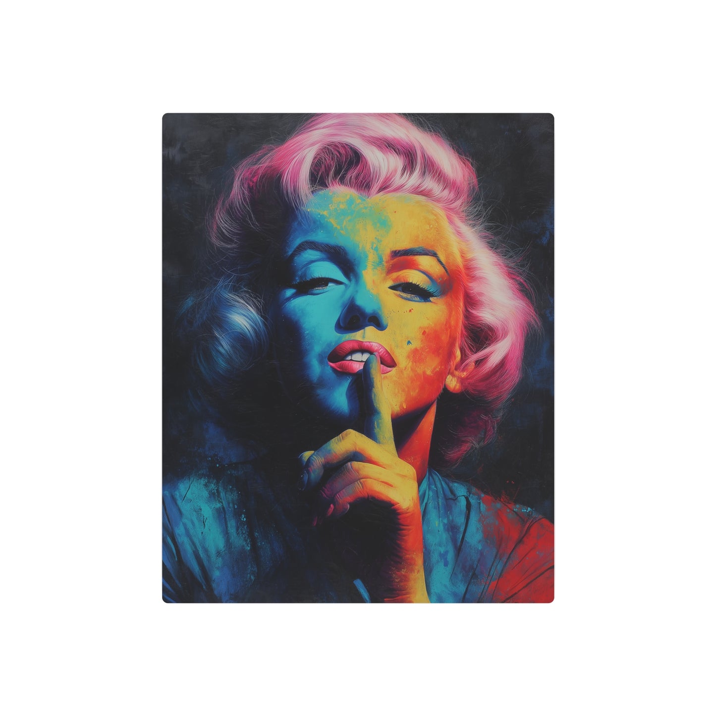 Marilyn Monroe Wall Art, Vibrant Chalk-Style Colors, Airbrushed Detail, Metal