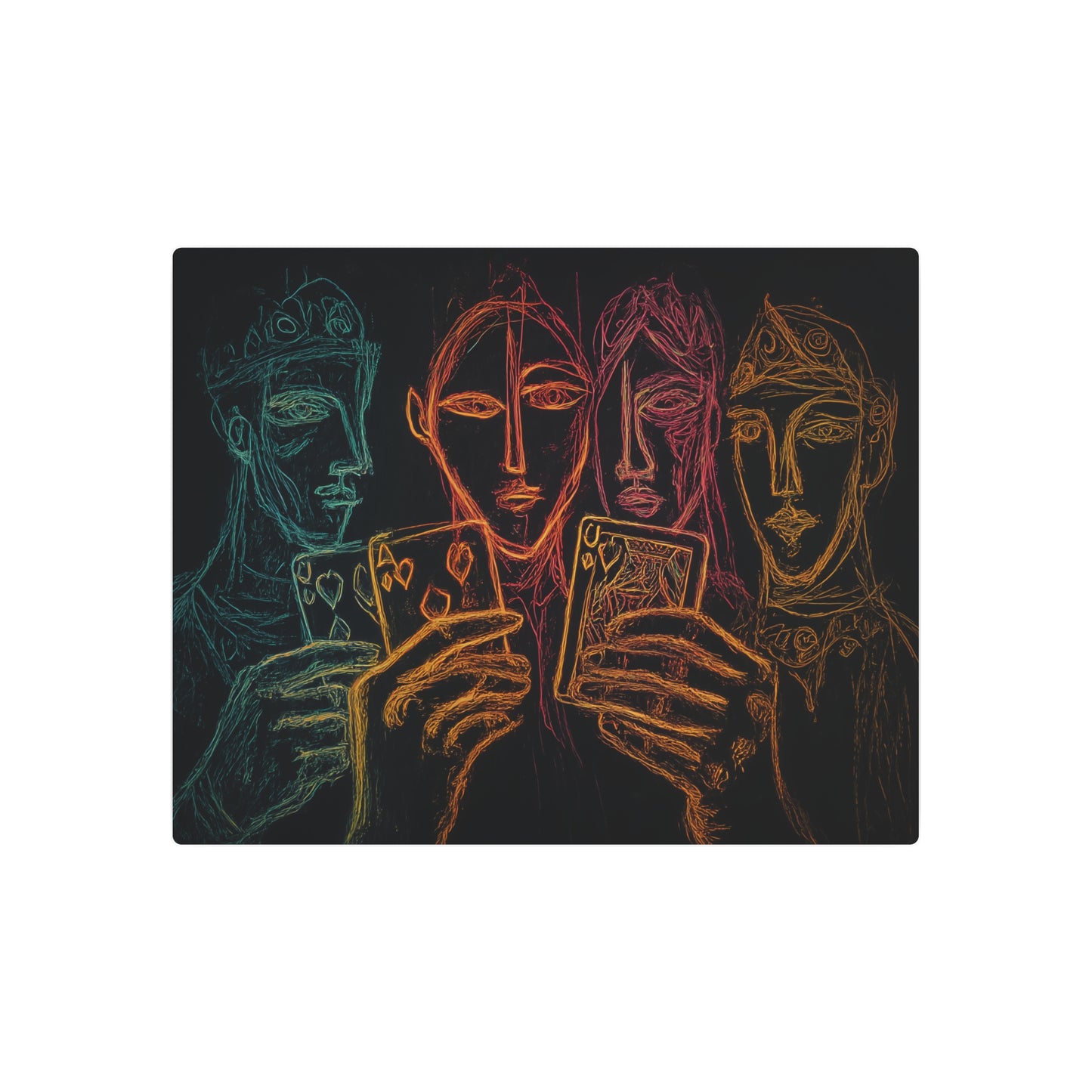 Exquisite Pablo Picasso Sketch Art Metal Wall Print for Game Nights
