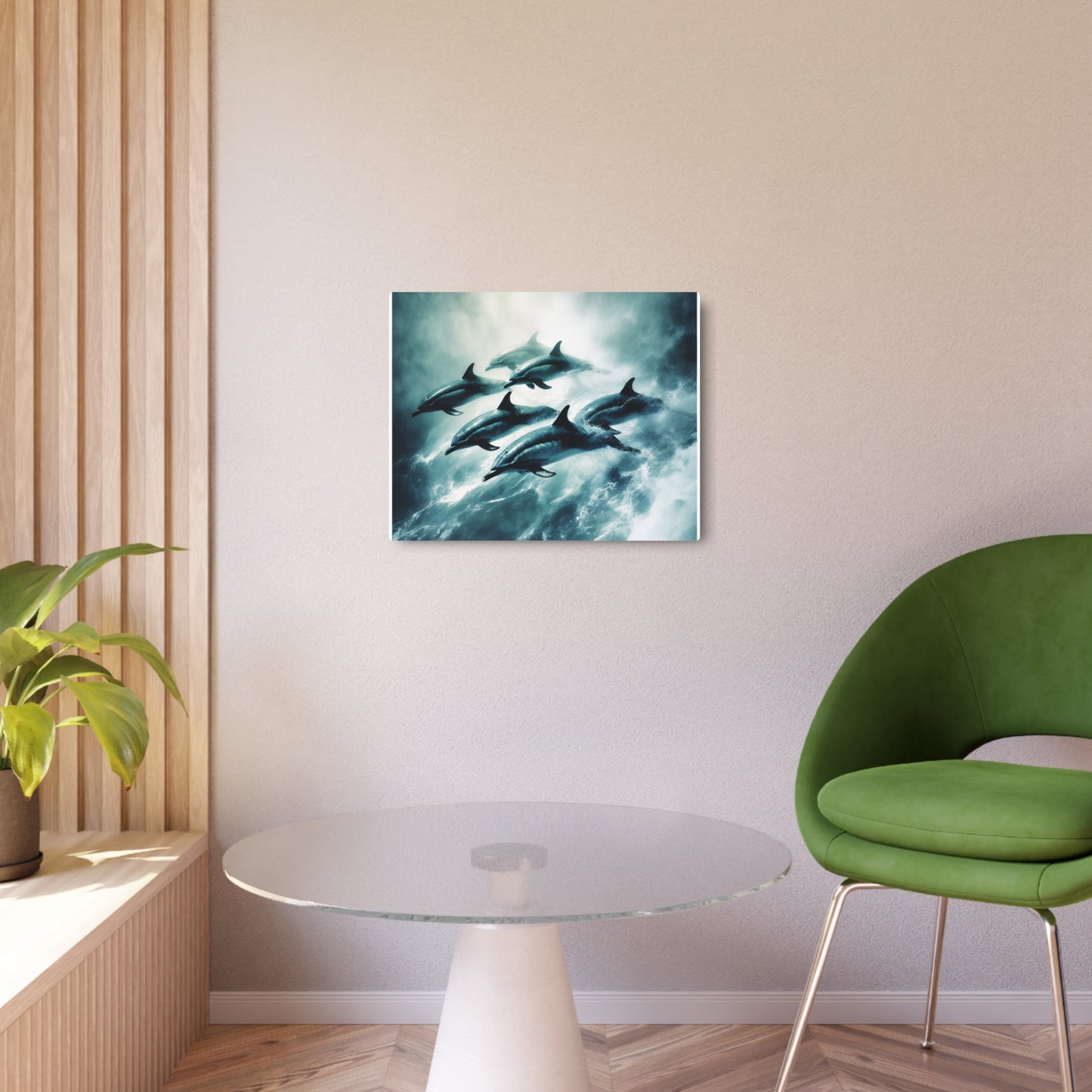 Kazimir Malevich Inspired Abstract Dolphin Metal Wall Art
