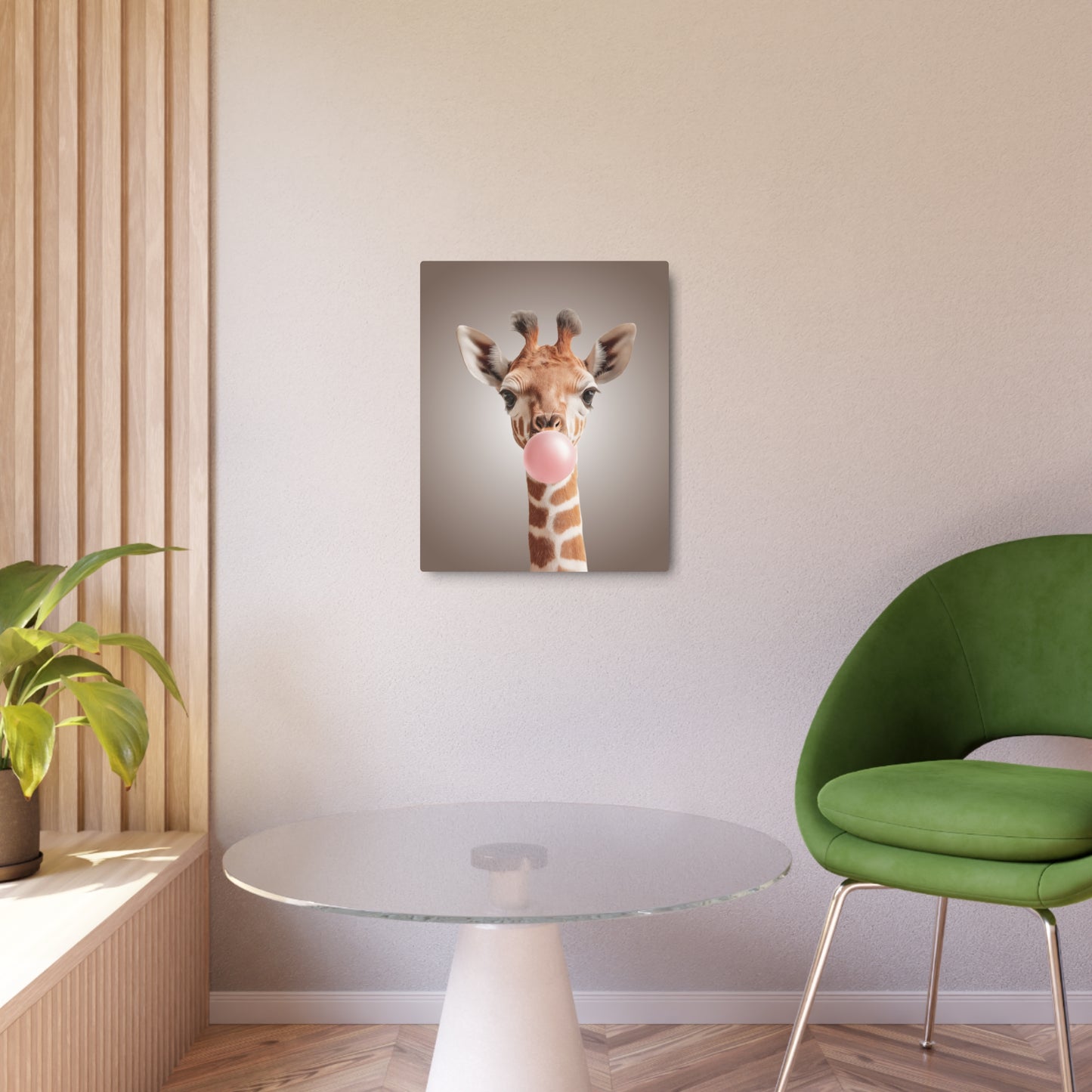 "Bubble Gum Giraffe" - Whimsical Metal Wall Art for Kids & Spunky Adults