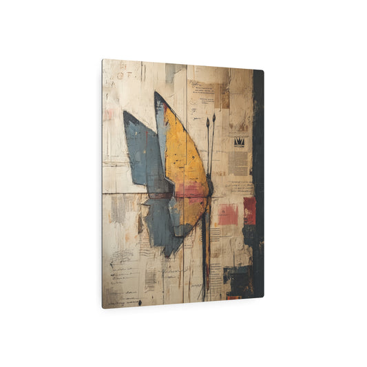 Basquiat-Style Butterfly Metal Wall Art - Abstract Graffiti Texture Decor - Metal Wall Art Print