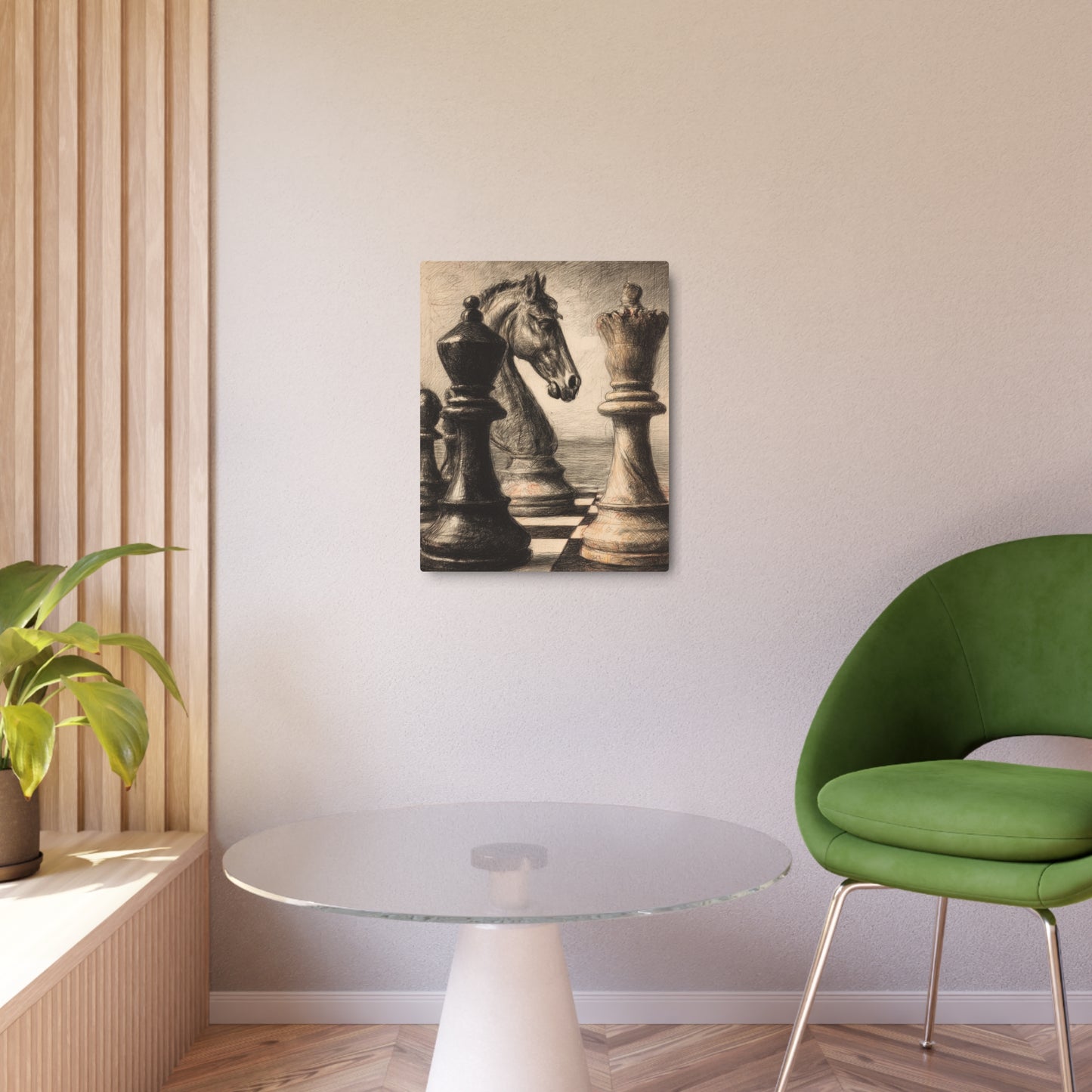 Picasso Style Metal Wall Art - Chess Themed Print ‘Checkmate' Décor