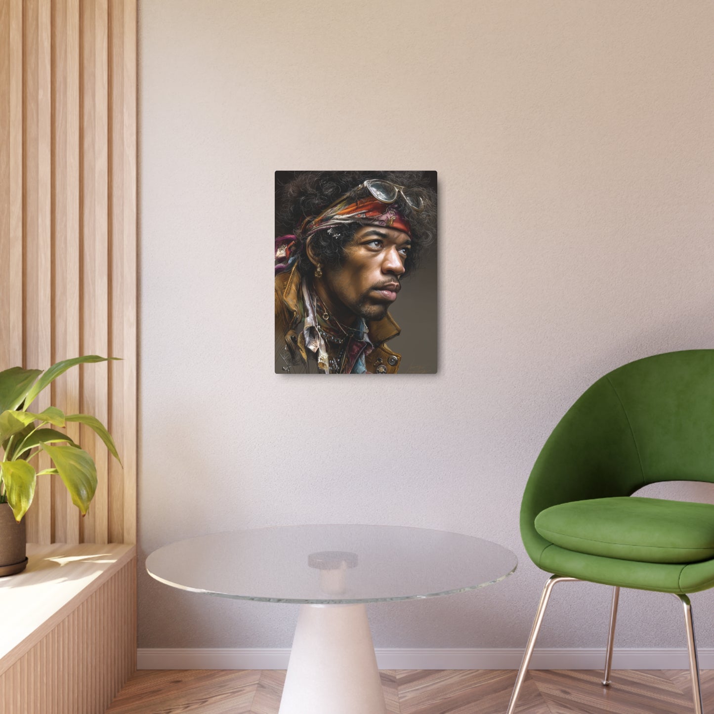 "Jimi Hendrix Legendary Color Side-Pose Metal Wall Art"
