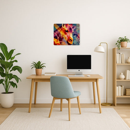 Abstract Wildlife Giraffe in the style of Kazimir Malevich-Style Metal Wall Art - Metal Wall Art Print