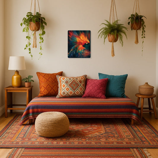 Avian Symphony Metal Wall Art - Joan Miro Inspired Abstract Print - Metal Wall Art Print