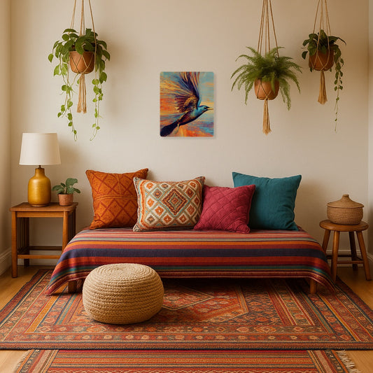 Joan Miró Style Abstract Bird Print Metal Wall Art - Stunning Avian Decor - Metal Wall Art Print