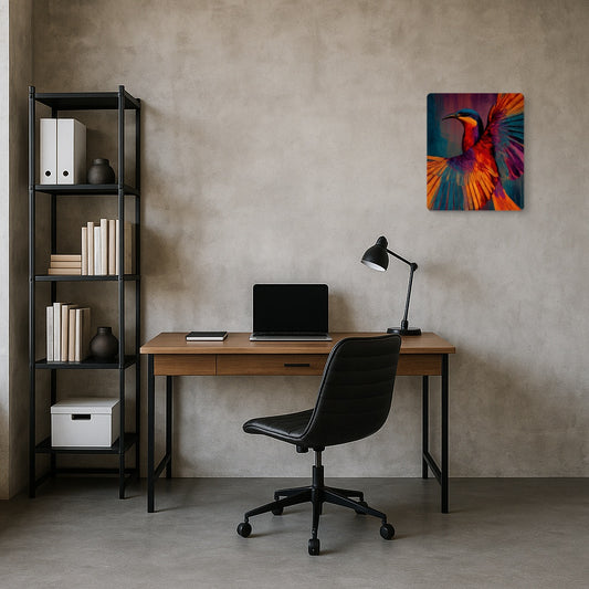 Joan Miro Inspired Metal Wall Art, Abstract Bird Soaring Print - Metal Wall Art Print