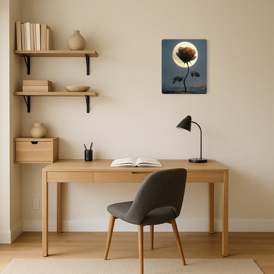 Exquisite 'Colossal Rose Aged Sunset' Metal Wall Art Sign - Metal Wall Art Print