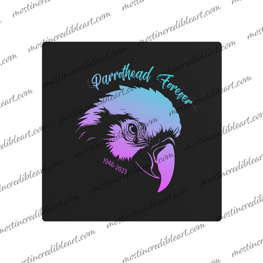 Jimmy Buffett Tribute Parrothead Forever Metal Sign Art with Teardrop Parrot - Metal Wall Art Print