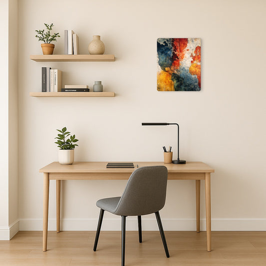 Jasper Johns-Inspired Encaustic Painting Art Print Metal Wall Decor - Metal Wall Art Print