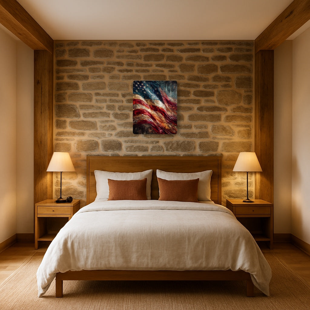 Jasper Johns Style Metal Wall Art Encaustic Print