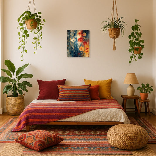 Jasper Johns Style Encaustic Painting Metal Wall Art Print - Metal Wall Art Print