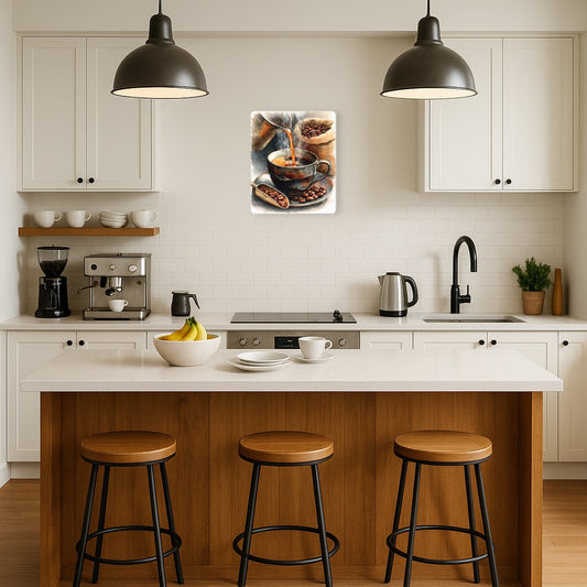 Albrecht Durer Inspired Metal Wall Art Sign - Watercolor Coffee Painting Décor