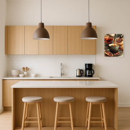 Albrecht Durer Inspired Metal Wall Art - Coffee Theme Watercolor Print