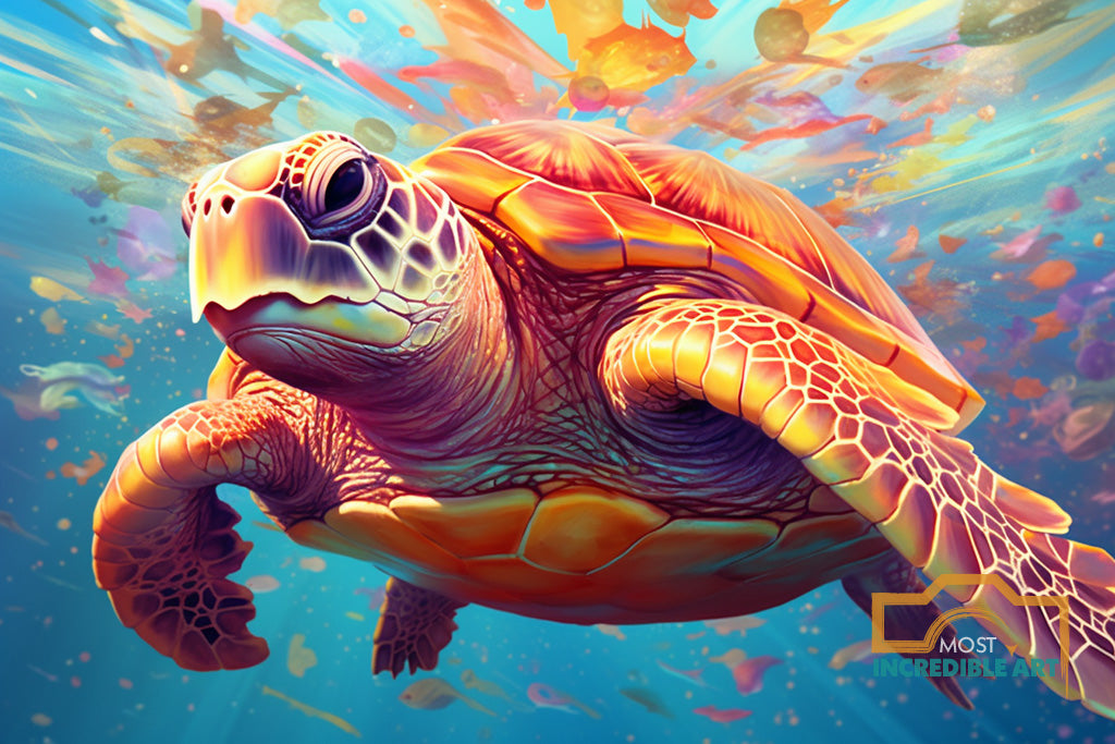 A Mesmerizing Digital Illustration of a Magestic Sea Turtle – Most