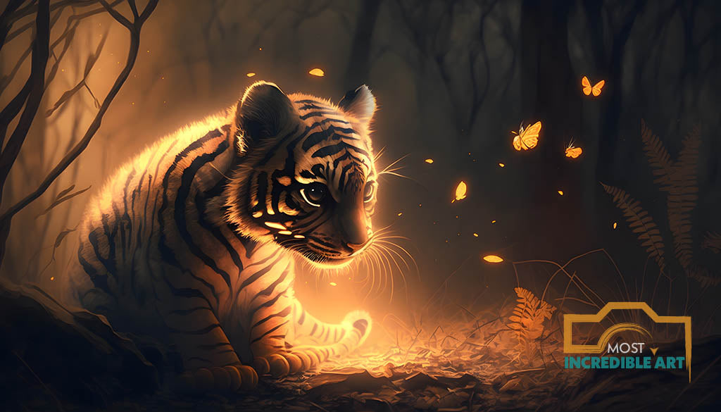 Light and Shadow Forest Particle Firefly Baby Tiger – Most