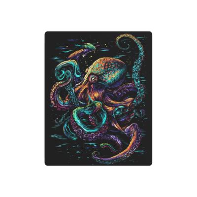 Captivating Colorful Octopus Metal Wall Art in Dark Dan Mumford Style