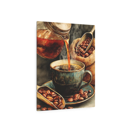 Albrecht Durer Inspired Metal Wall Art - Coffee Theme Watercolor Print