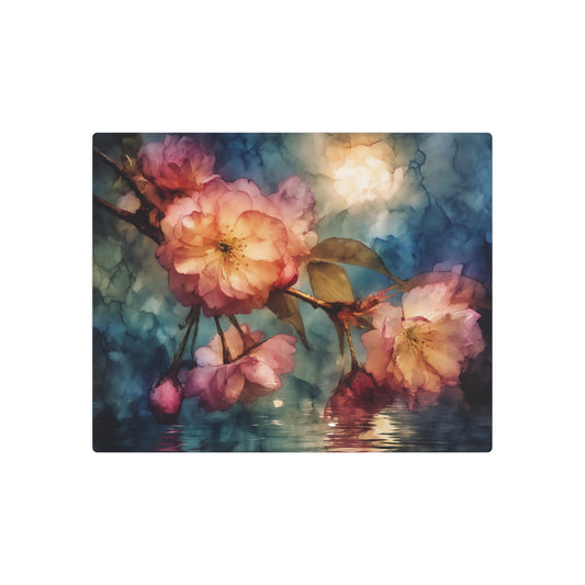 Georgia O'Keeffe Inspired Metal Wall Art – Watercolor Floral Still life - Metal Wall Art Print