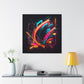 Abstract Neon Wall Art on Canvas