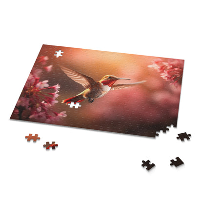 Beautiful Hummingbird Jigsaw Puzzle, Incredible Hummingbird mid-flight, Puzzle for Adults Kids, Colorful Animal Family Puzzle, Nature Puzzle