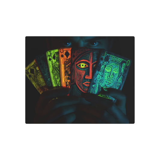 Vibrant Picasso-Inspired Neon Glow Metal Wall Art Print