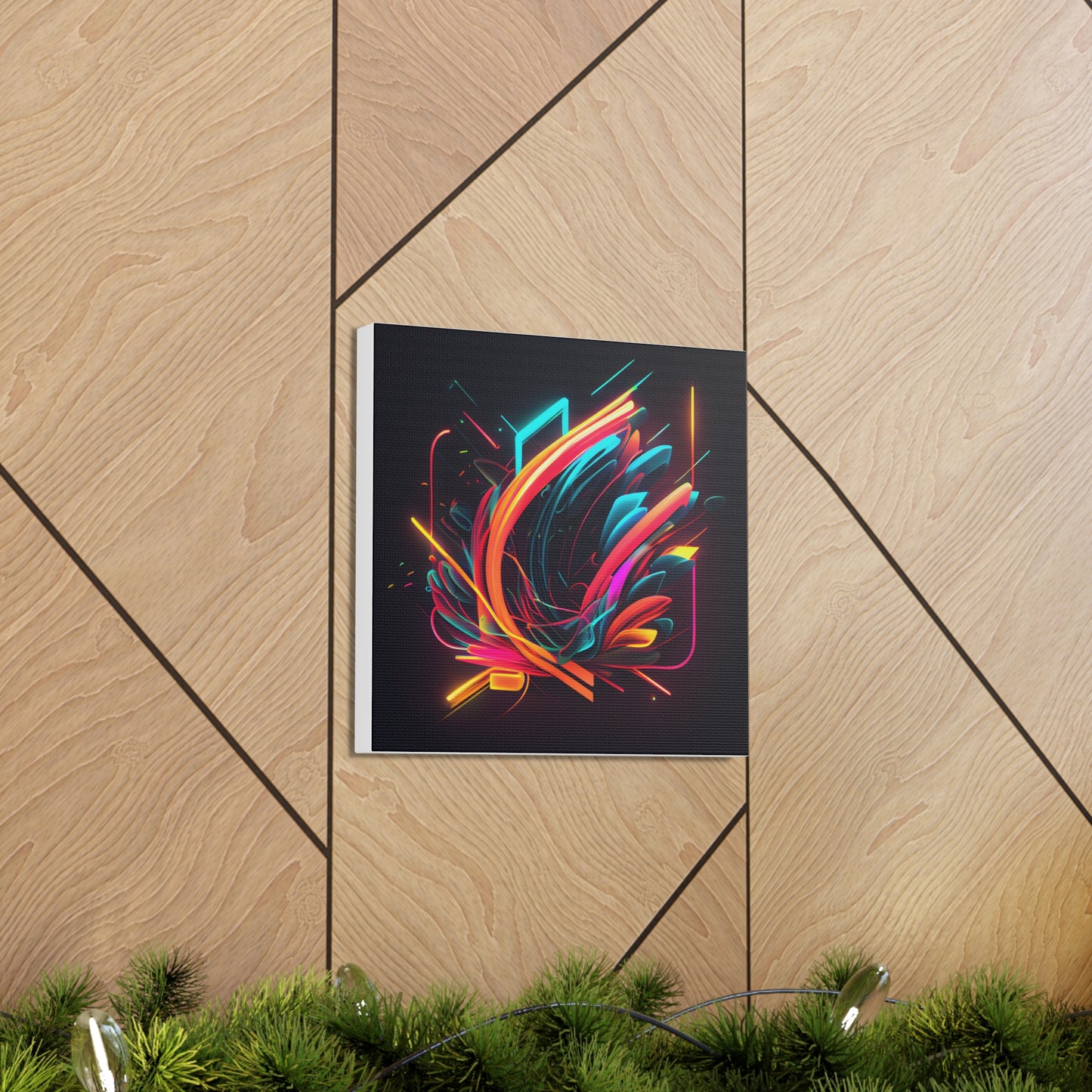 Abstract Neon Wall Art on Canvas