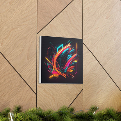 Abstract Neon Wall Art on Canvas