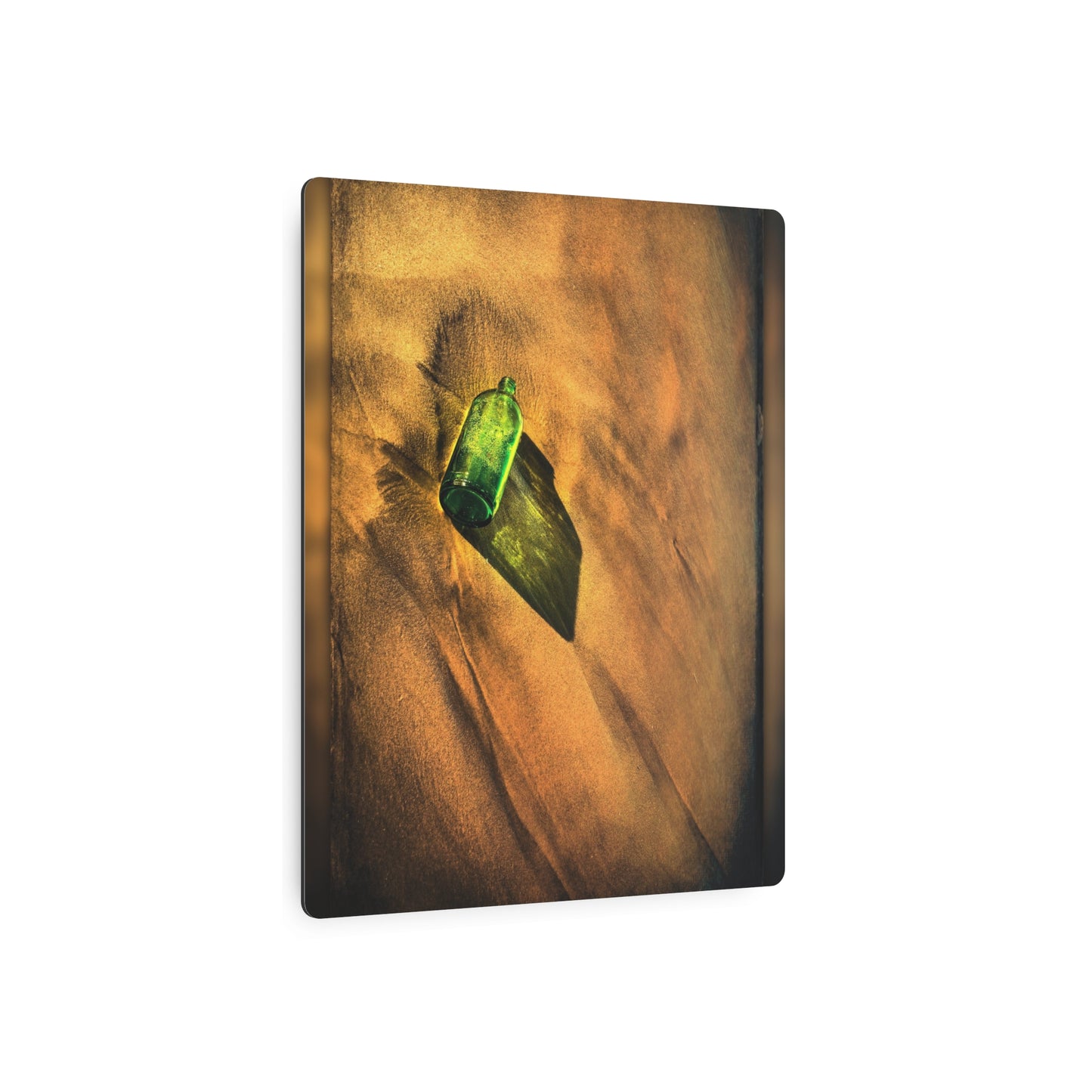 Vintage Green Bottle Aerial View - Chic Metal Wall Art Sign